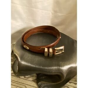 Aquarius Golf Brown Leather Belt US 38. 42 inches end to end. Crossed Clubs VGUC